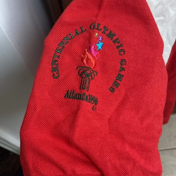 VTG Champion 1996 Atlanta Olympics Team Canada Red and White Polo Shirt - Picture 3 of 8